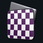 Chequered Purple and White Laptop Sleeve<br><div class="desc">Bold regal purple and white chequered pattern is made of rows of alternating white and dark purple squares. Feel free to customize the product to make it your own. Digitally created 9000 x 6000 pixel image. Copyright ©2014 Claire E. Skinner, All rights reserved. To see this design on other items,...</div>