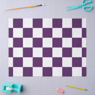 Chequered Purple and White Tissue Paper