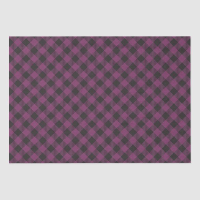 Chequered Purple Buffalo Plaid Tissue Paper (Front)