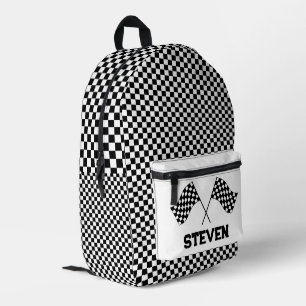 Chequered Racing Flags Personalized Printed Backpack
