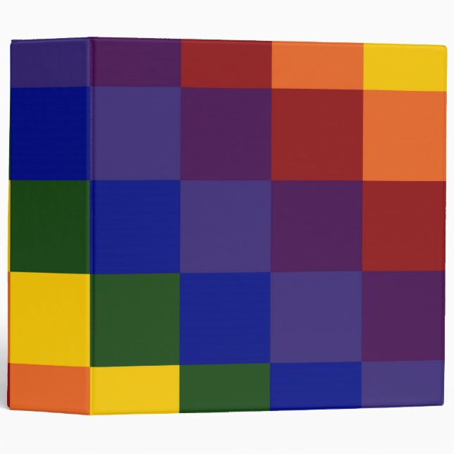 Chequered Rainbow Binder (Front/Spine)