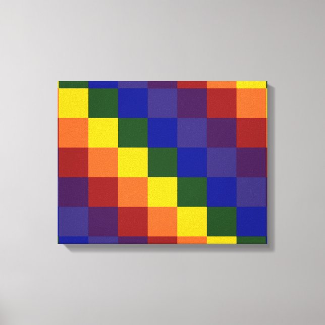 Chequered Rainbow Canvas Print (Front)