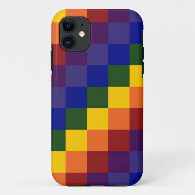 Chequered Rainbow Case-Mate iPhone Case (Back)