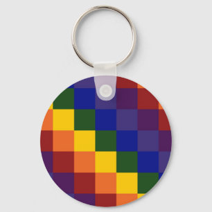 Chequered Rainbow Keychain