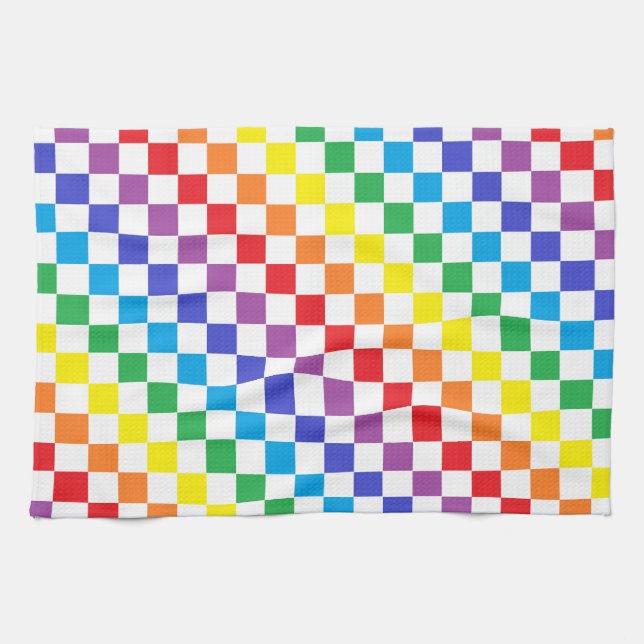 Chequered Rainbow Kitchen Towel (Horizontal)
