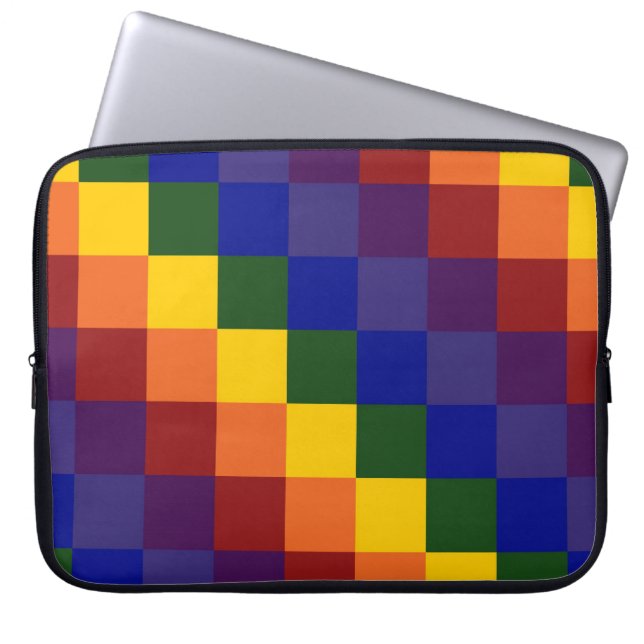 Chequered Rainbow Laptop Sleeve (Front)