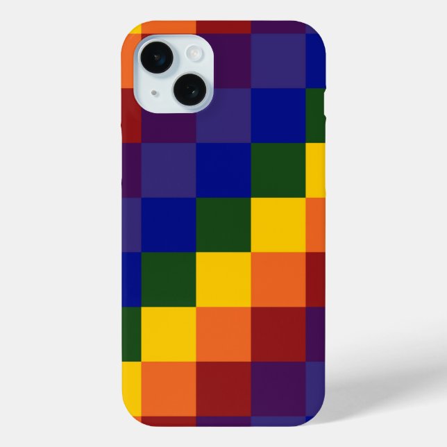 Chequered Rainbow Pattern Case-Mate iPhone Case (Back)