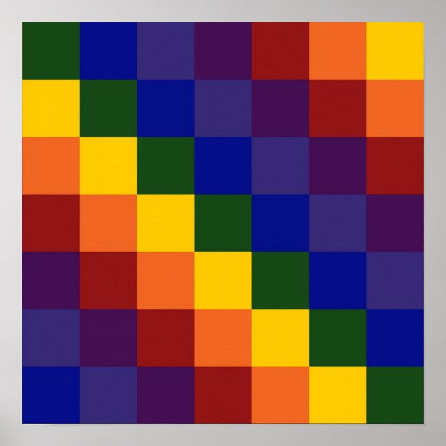 Chequered Rainbow Poster (Front)