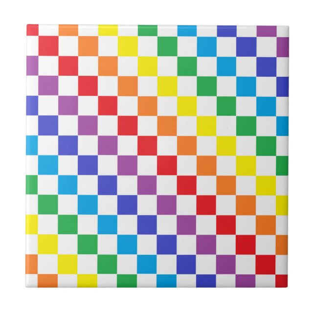 Chequered Rainbow Tile (Front)