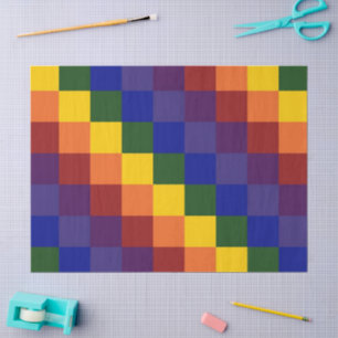 Chequered Rainbow Tissue Paper