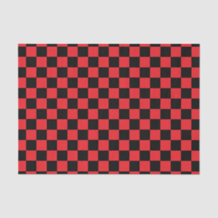 Chequered Red and Black Tissue Paper