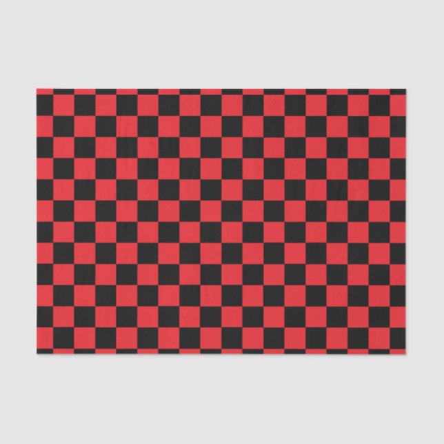 Chequered Red and Black Tissue Paper (Front)