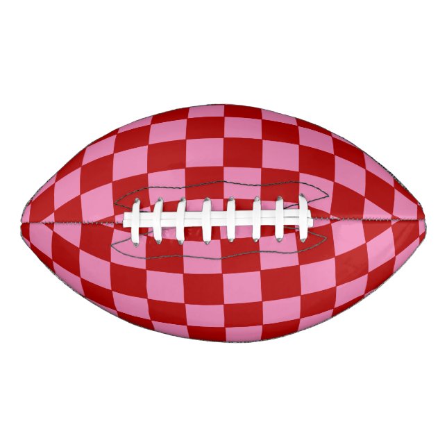 Chequered Red and Hot Pink  Football (Front)