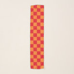 Chequered Red and Orange Scarf<br><div class="desc">Abstract digital art of red and orange squares in a chequered formation.</div>