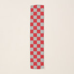 Chequered Red and Silver Scarf<br><div class="desc">Abstract digital art of red and silver squares in a chequered formation.</div>