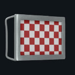 Chequered Red and White Belt Buckle<br><div class="desc">Cool classic red and white chequered pattern is made of rows of alternating white and red squares. Feel free to customize the product to make it your own. Digitally created 9000 x 6000 pixel image. Copyright ©2013 Claire E. Skinner, All rights reserved. To see this design on other items, click...</div>