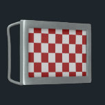 Chequered Red and White Belt Buckle<br><div class="desc">Cool classic red and white chequered pattern is made of rows of alternating white and red squares. Feel free to customize the product to make it your own. Digitally created 9000 x 6000 pixel image. Copyright ©2013 Claire E. Skinner, All rights reserved. To see this design on other items, click...</div>