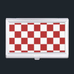 Chequered Red and White Business Card Holder<br><div class="desc">Cool classic red and white chequered pattern is made of rows of alternating white and red squares. Feel free to customize the product to make it your own. Digitally created 9000 x 6000 pixel image. Copyright ©2013 Claire E. Skinner, All rights reserved. To see this design on other items, click...</div>