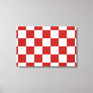 Chequered Red and White Canvas Print