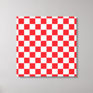Chequered Red and White Canvas Print