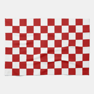 Chequered Red and White Kitchen Towel