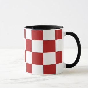 Chequered Red and White Mug