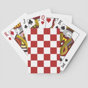 Chequered Red and White Playing Cards