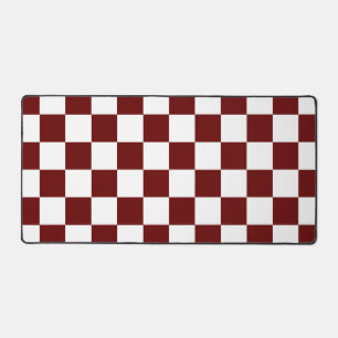 Chequered Red and White Retro Desk Mat
