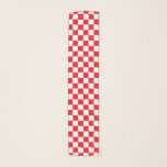 Chequered Red and White Scarf<br><div class="desc">Abstract digital art of red and white squares in a chequered formation.</div>