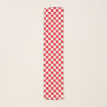 Chequered Red and White Scarf<br><div class="desc">Abstract digital art of red and white squares in a chequered formation.</div>
