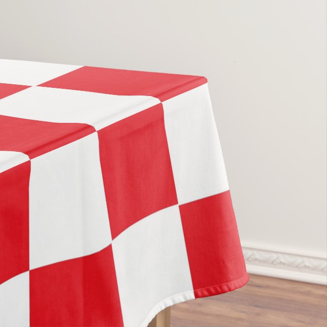 Chequered Red and White Tablecloth (In Situ)