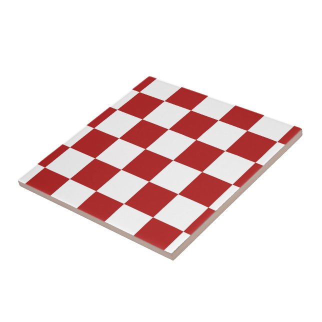 Chequered Red and White Tile (Side)