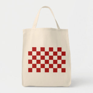Chequered Red and White Tote Bag