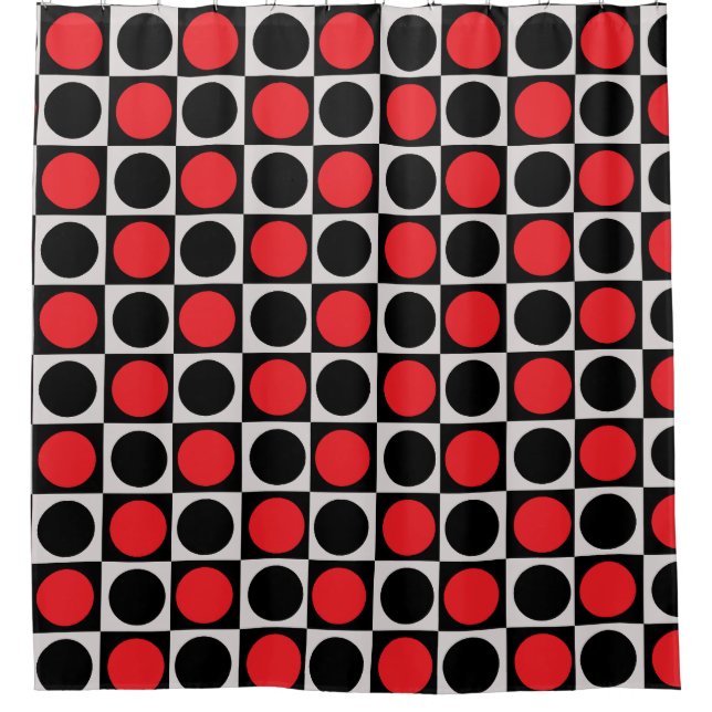 Chequered Red Black Circles Pattern Design  (Front)