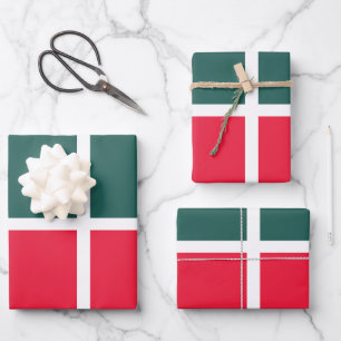 Chequered Red Green Chequered Wrapping Paper Sheet