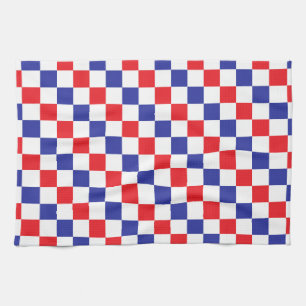 Chequered Red, White and Blue Kitchen Towel