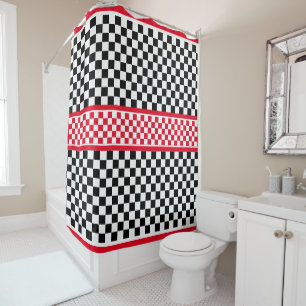 Chequered Red White Black