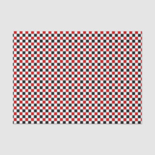 Chequered Red-White-Black-Tissue Paper