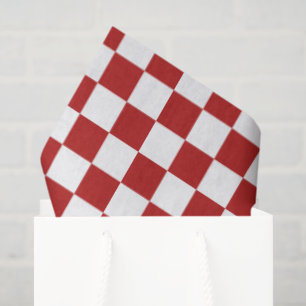 Chequered Red White Tissue Paper