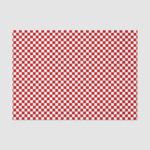Chequered Red-White-Tissue Paper