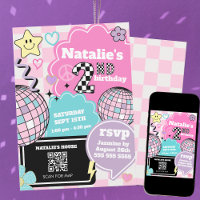 Chequered Retro Groovy Disco 2nd Birthday Party