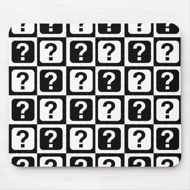 Chequered Riddle Question Mark Pattern Design  Mouse Pad (Front)