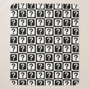 Chequered Riddle Question Mark Pattern Design Sherpa Blanket