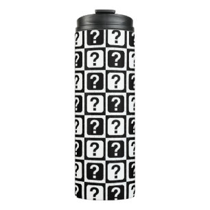Chequered Riddle Question Mark Pattern Design Thermal Tumbler