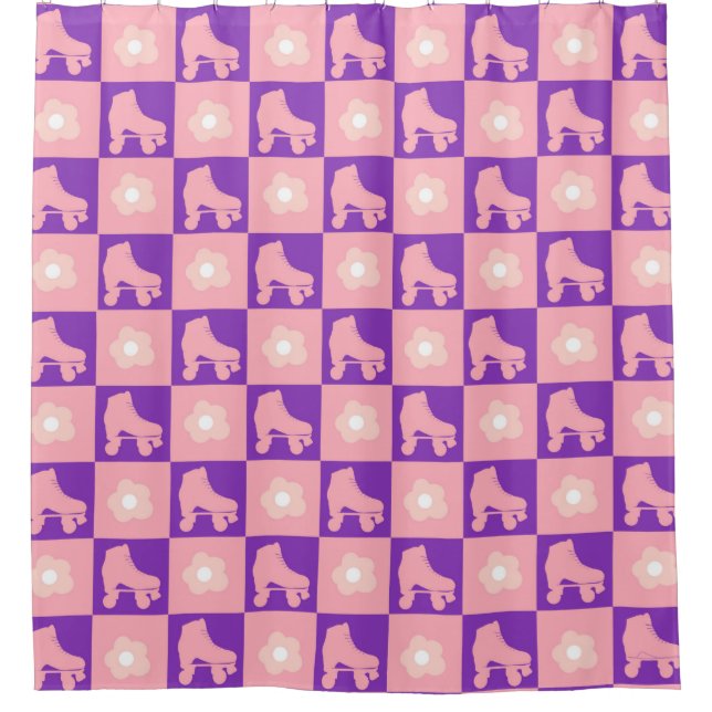 Chequered Roller Skates Quad Derby Skater Gift   (Front)