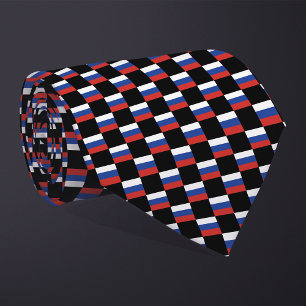 Chequered Russia Flag Pattern  Tie