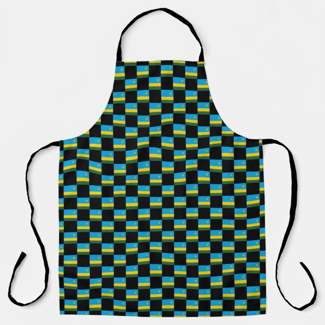 Chequered Rwanda Flag Pattern  Apron (Front)