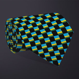Chequered Rwanda Flag Pattern  Tie