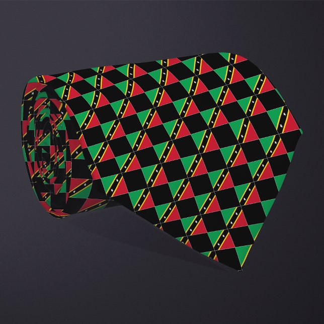 Chequered Saint Kitts and Nevis Flag Pattern  Tie (Creator Uploaded)