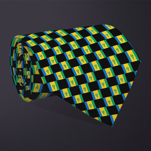 Chequered Saint Vincent and the Grenadines Flag Pa Tie